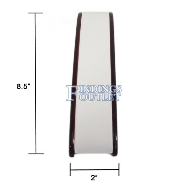 Rosewood White Faux Leather Single Bracelet Jewelry Display Holder Stand Dimension