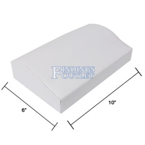 White Faux Leather Bracelet Jewelry Display Holder Contour Padded Showcase Stand Dimension