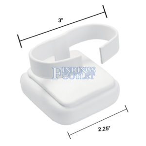 White Faux Leather Single Bracelet Jewelry Display Holder Showcase Collar Stand Dimension