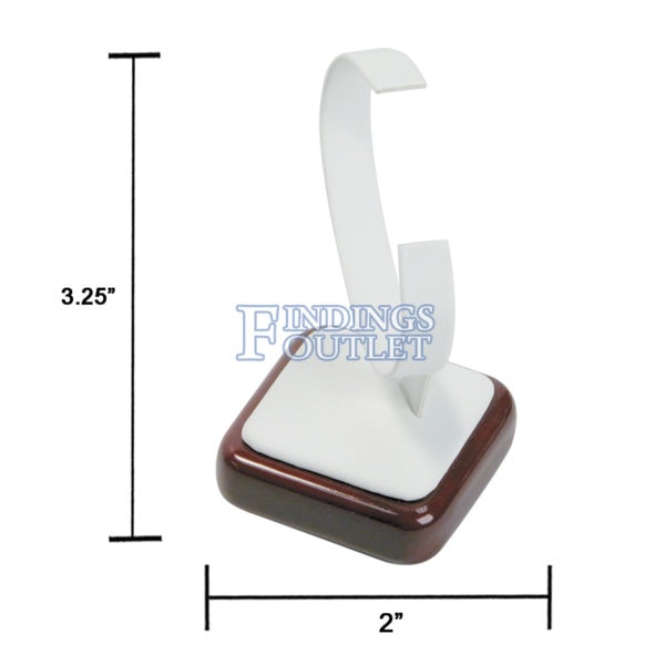 Rosewood White Faux Leather Watch Bangle Bracelet Jewelry Display Holder Stand Dimension