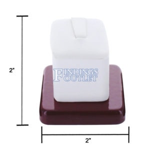 Rosewood White Faux Leather Single Ring Jewelry Display Holder Small Clip Stand Dimensions