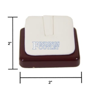 Rosewood White Faux Leather Single Ring Jewelry Display Holder Showcase Stand Dimensions