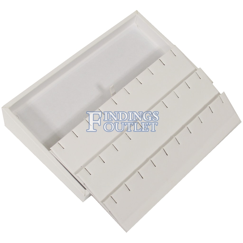 creamy-white,square Oirlv linen 3 Slots Ring Earrings Display Trays Showcase Jewelry Organizer
