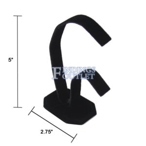 Black Velvet Earring Jewelry Display Holder 2-Tier Rabbit Ear Style Stand Dimension