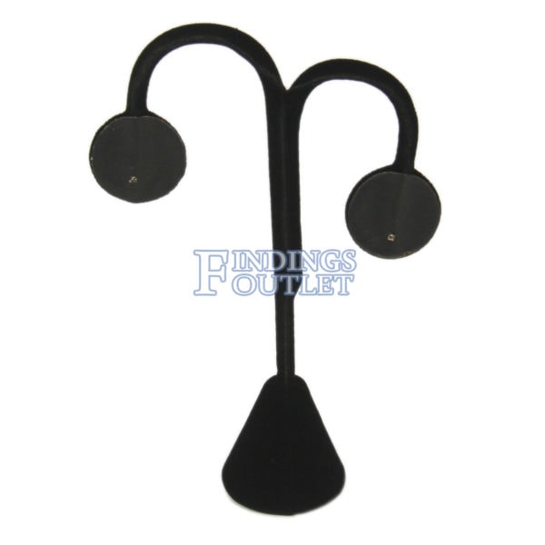 Black Velvet One Pair Earring Jewelry Display Holder Fancy Showcase Stand Dangle Back