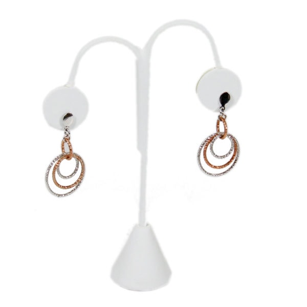 White Faux Leather One Pair Earring Jewelry Display Holder Fancy Showcase Stand