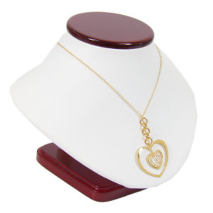 Rosewood White Faux Leather Necklace Chain Jewelry Display Holder Neckform Small Stand