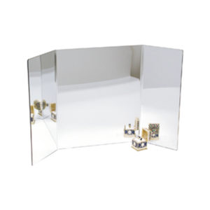 Countertop 3-Sided Backdrop Frameless Acrylic Glass Mirror Retail Jewelry Makeup