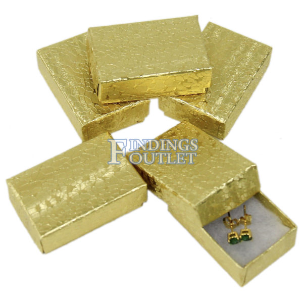 2" x 1.25" Gold Cotton Filled Gift Box Bundle