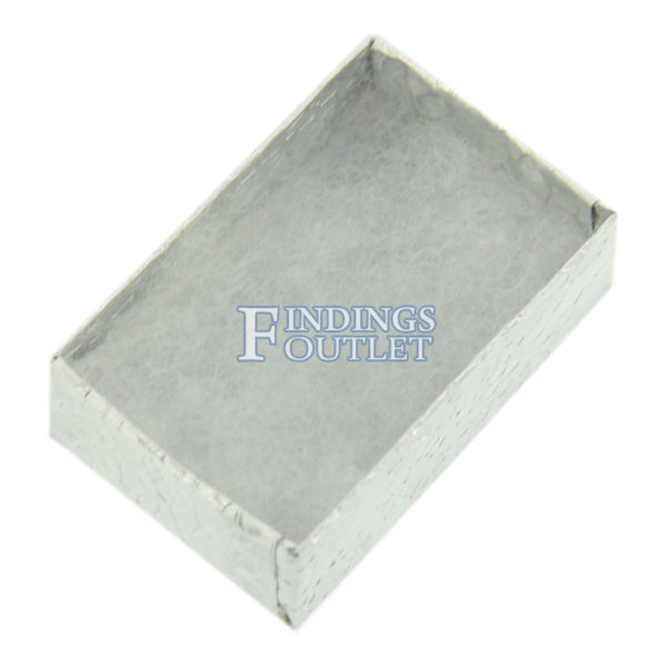 2" x 1.25" Silver Cotton Filled Gift Box Empty