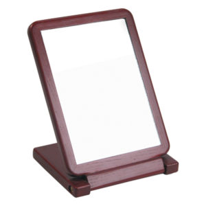 Countertop Rosewood Wooden Frame Folding Glass Mirror Retail Jewelry Makeup