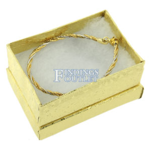 3.25" x 2.25" Gold Cotton Filled Gift Box Filled