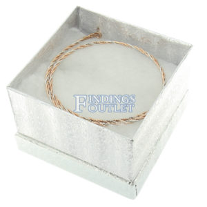 3.75" x 3.75" x 2” Silver Cotton Filled Gift Box Filled