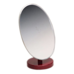 Countertop Adjustable Rotating Rosewood Wooden Frame Oval Glass Mirror 9