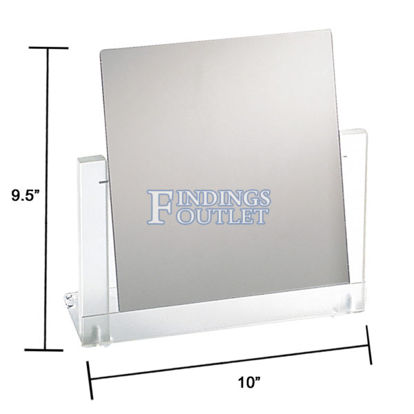Countertop Adjustable Frosted Acrylic Frame Glass Mirror Retail Jewelry Makeup Dimension