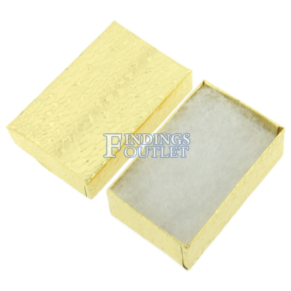 2.75" x 1.75" Gold Cotton Filled Gift Box Empty