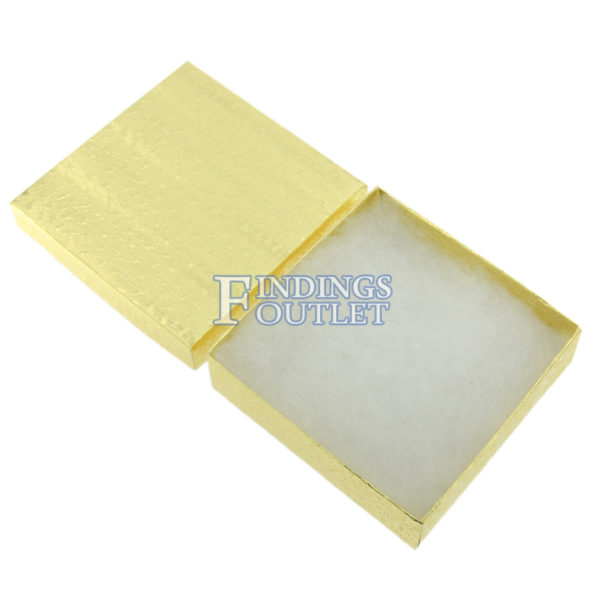 3.75" x 3.75" Gold Cotton Filled Gift Box Empty