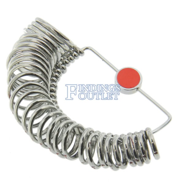 Finger Ring Sizer Gauge Half Round Style Measures Sizes 1-15 Angle