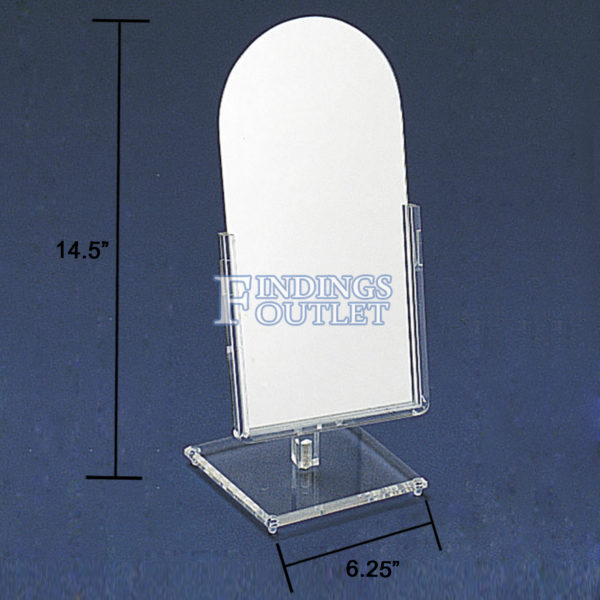 Countertop Adjustable Glass Mirror Retail Jewelry Makeup Stand Dimension