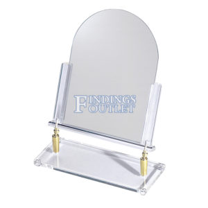 Countertop Adjustable Glass Mirror Brass Hinge Retail Jewelry Makeup Angle