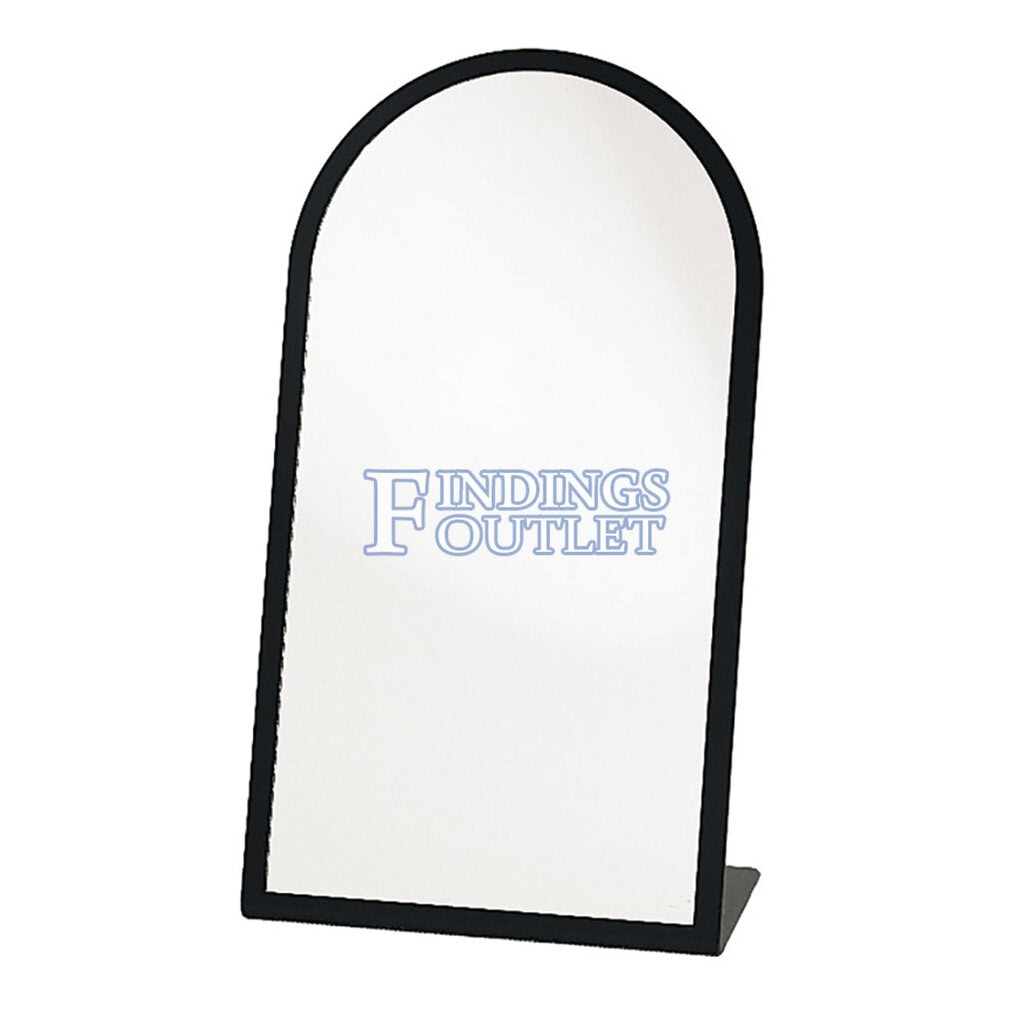 Countertop Adjustable Dark Walnut Wood Frame Glass Mirror Retail Jewelry Makeup 