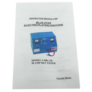 30 Amp Rhodium Electroplating Rectifier Machine Manual