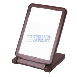 Countertop Rosewood Wooden Frame Folding Glass Mirror Retail Jewelry Makeup Angle