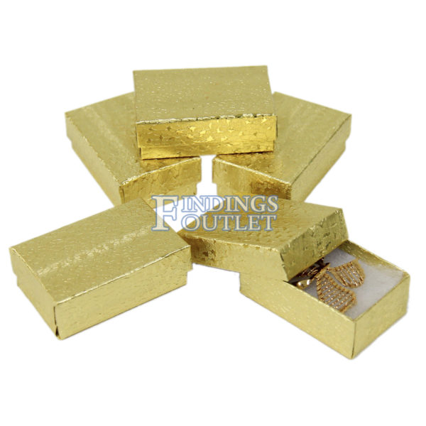 2.75" x 1.75" Gold Cotton Filled Gift Box Bundle