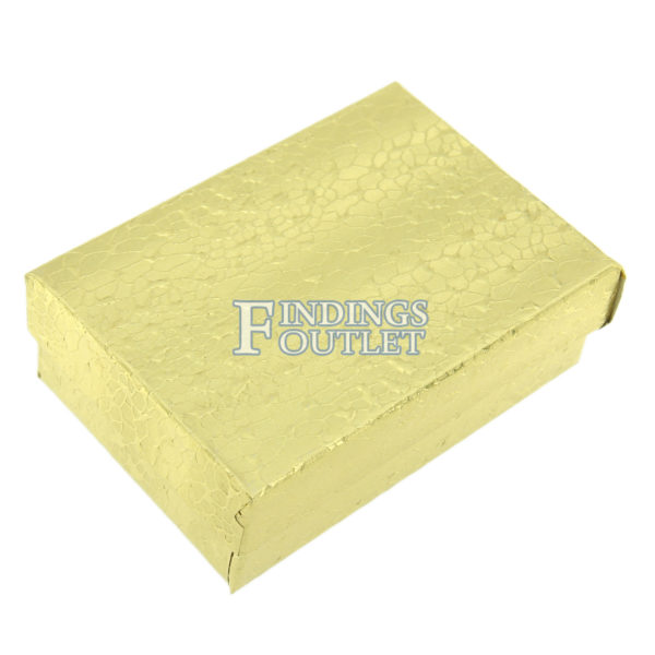 3.25" x 2.25" Gold Cotton Filled Gift Box Closed