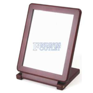 Countertop Rosewood Wooden Frame Folding Large Glass Mirror Retail Jewelry Makeup Angle