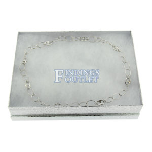 7" x 5" Silver Cotton Filled Gift Box Filled