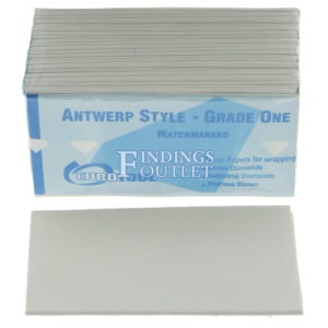 Antwerp Style Diamond Gemstone Parcel Paper Blue & White Watermarked Paper