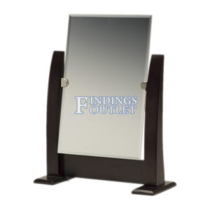 Countertop Adjustable Dark Walnut Wood Frame Glass Mirror Retail Jewelry Makeup Angle