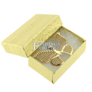 2.75" x 1.75" Gold Cotton Filled Gift Box Filled
