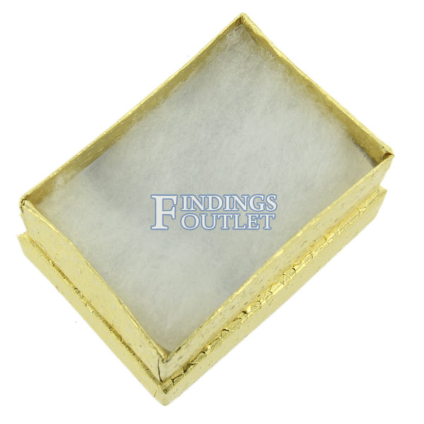 3.25" x 2.25" Gold Cotton Filled Gift Box Empty