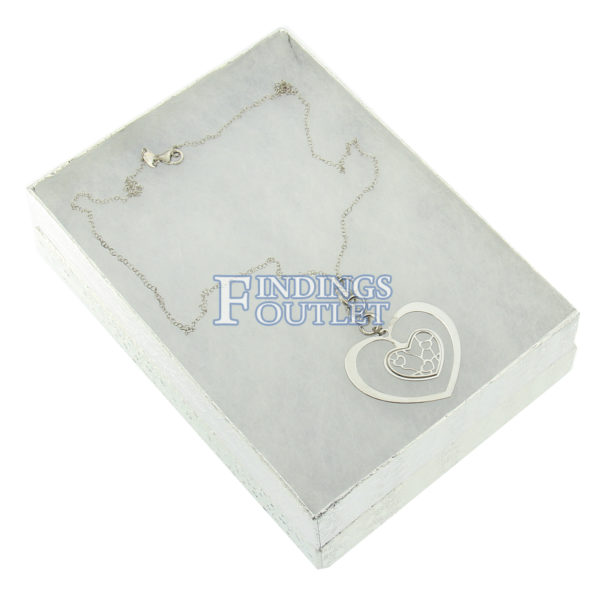 5.5" x 4" Silver Cotton Filled Gift Box Filled