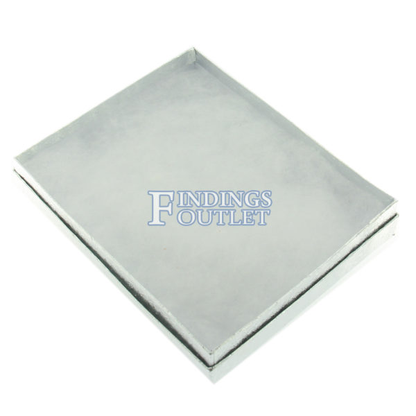 6.25" x 5.25" Silver Cotton Filled Gift Box Empty