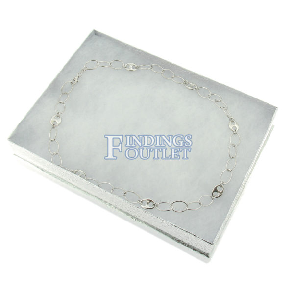 7" x 5" Silver Cotton Filled Gift Box Filled 2