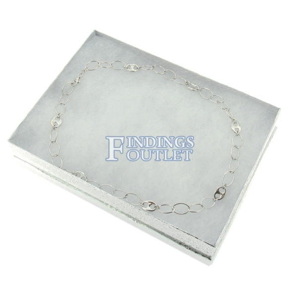 7" x 5" Silver Cotton Filled Gift Box Filled 2