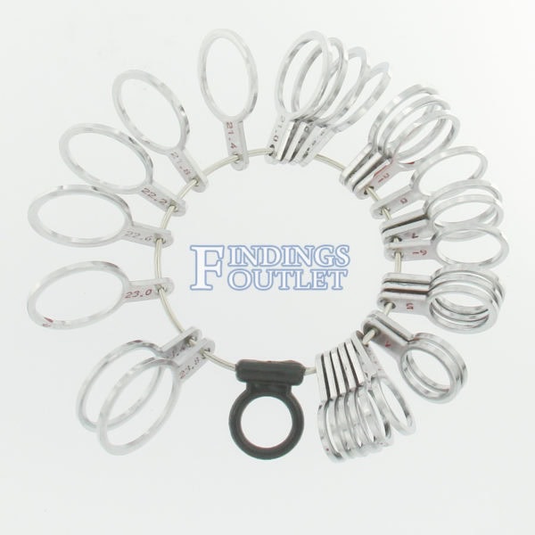 Standard Finger Ring Sizer Gauge Flat Style Measures Sizes 1-15 Open