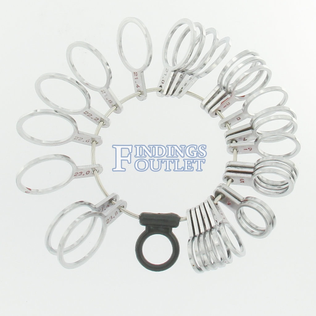 Wide Finger Ring Sizer Gauge Measures Sizes 1-15 - Findings Outlet