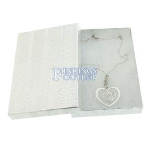 5.5" x 4" Silver Cotton Filled Gift Box Filled 2