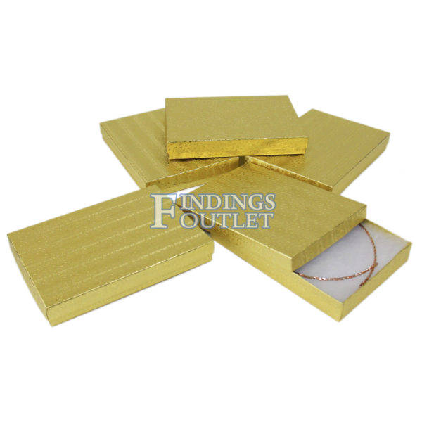 7" x 5" Gold Cotton Filled Gift Box Bundle