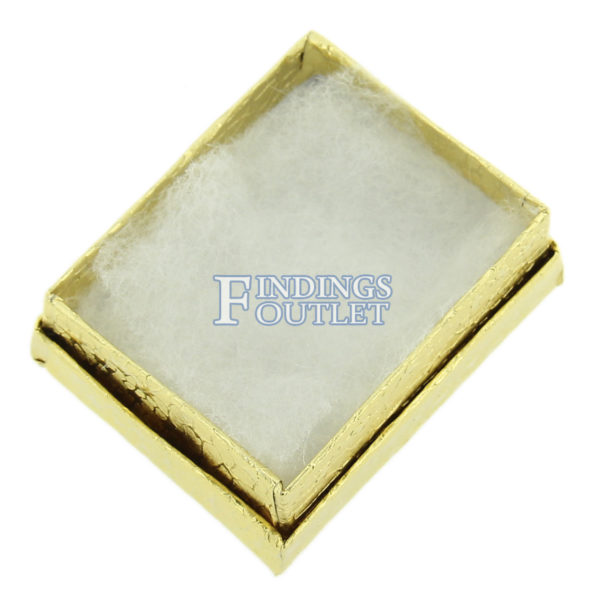 2.25" x 1.75" Gold Cotton Filled Gift Box Empty