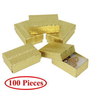 2.75" x 1.75" Gold Cotton Filled Gift Box