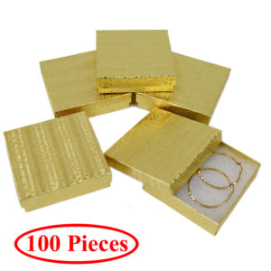 3.75" x 3.75" Gold Cotton Filled Gift Box