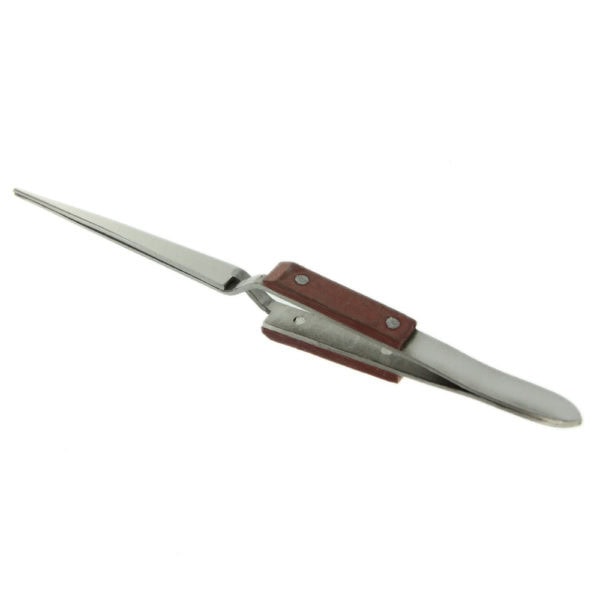 Straight Cross Locking Fiber Grip Soldering Tweezer