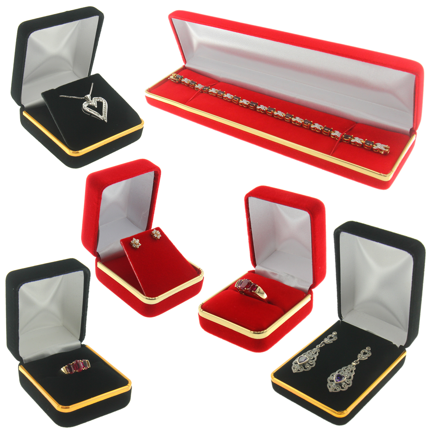 thumbnail image 2 of Elegant Black Velvet Jewelry Box – Perfect Gift Box For Earrings, Rings, Necklaces & Bracelets – Anniversary, Wedding, Birthday 2 of 6