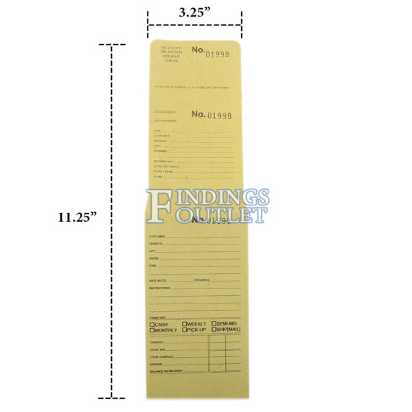 Natural Kraft Numbered Layaway Envelope Measurement