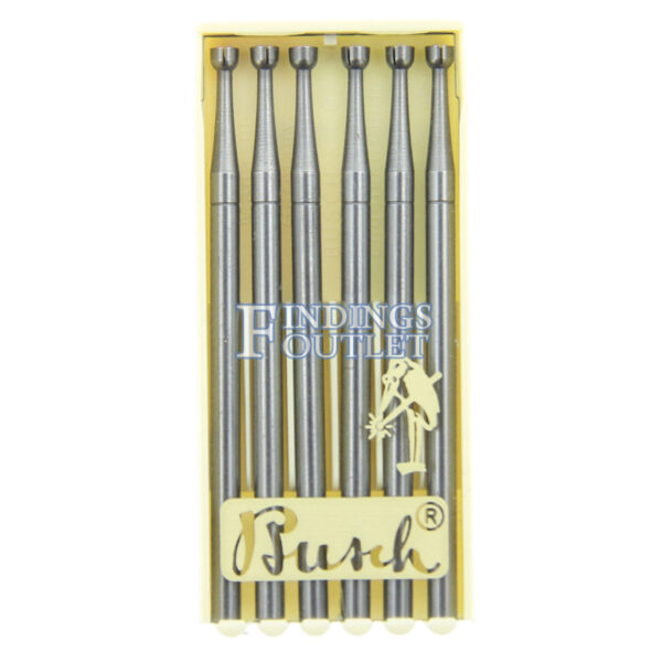 Busch Twincut Cup Bur Figure 411T Pack of 6 Jewelry Burs 008-023 Made In Germany Straight